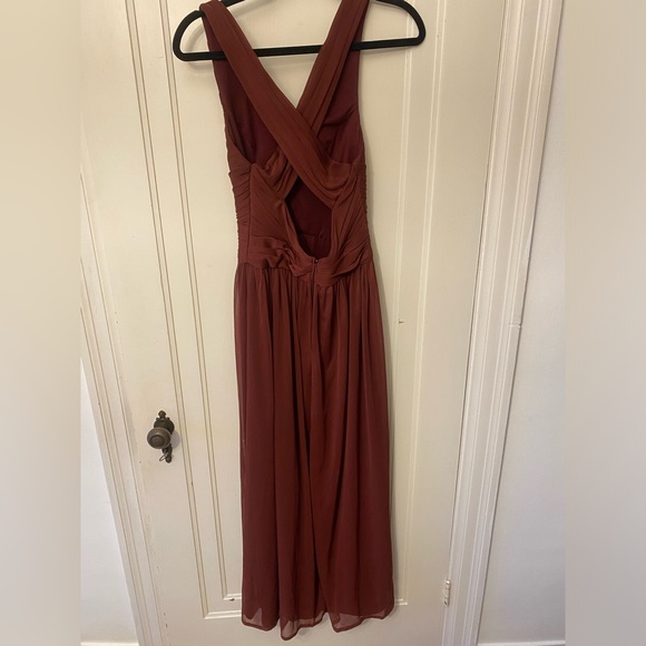 Davids Bridal Bridesmaid Dress in Wine - Picture 2 of 5